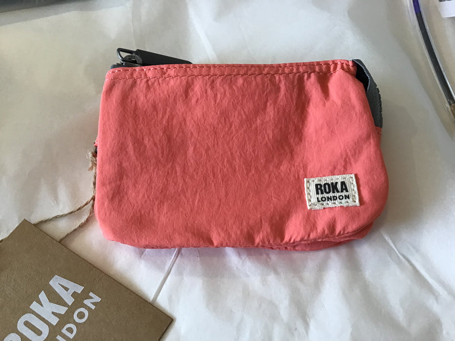 Roka Carnaby Taslon Small Wallet Coral