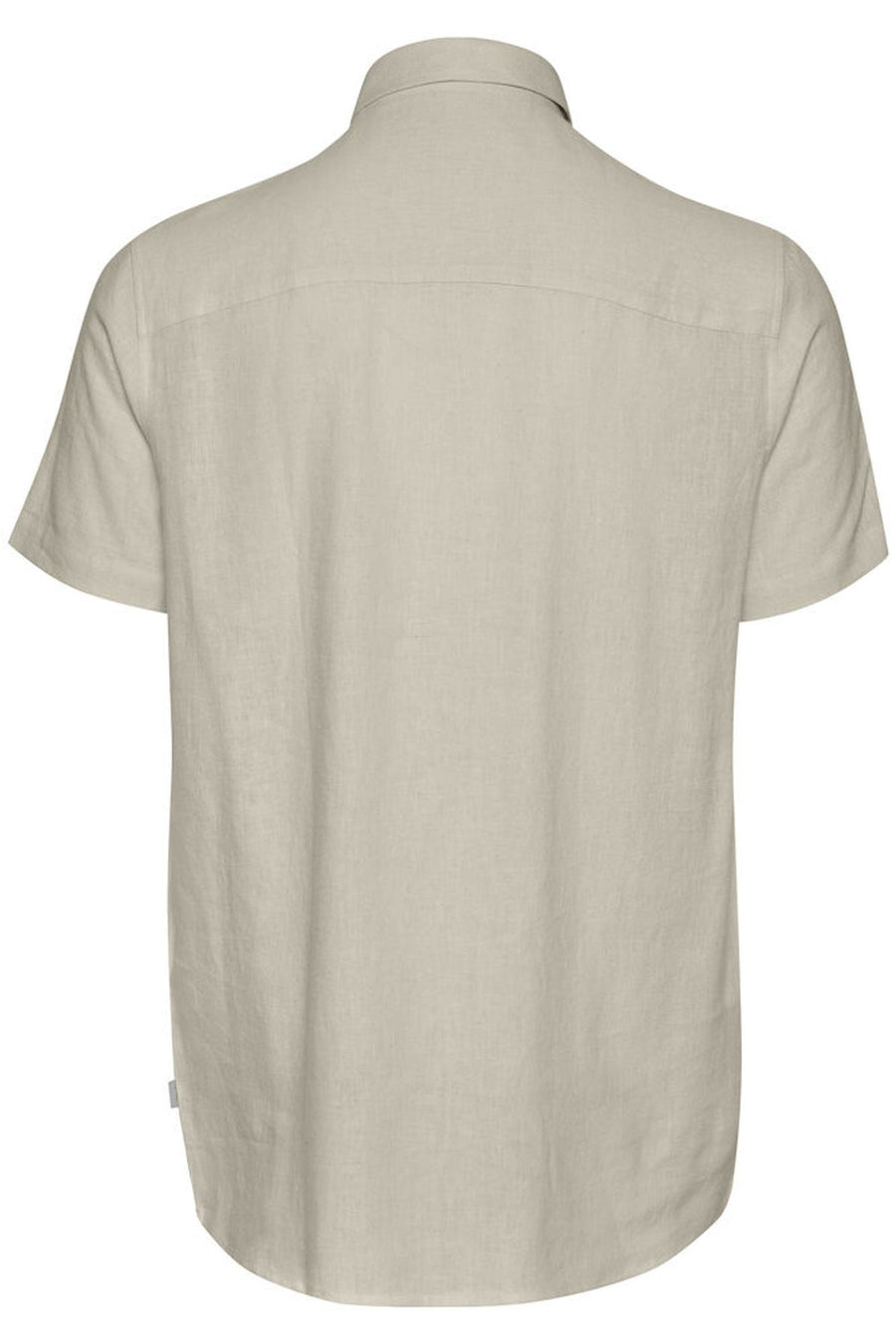 Solid Allan Short Sleeve Linen Blend Shirt Oatmeal