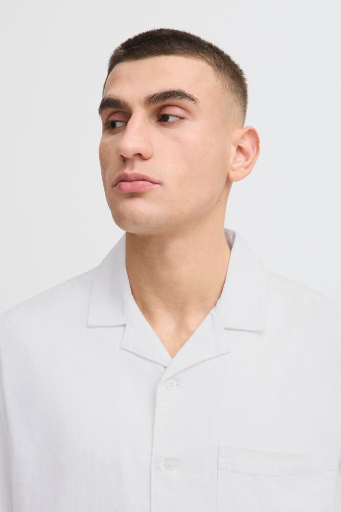 Solid Dallan Cuba Shirt White Linen Blend
