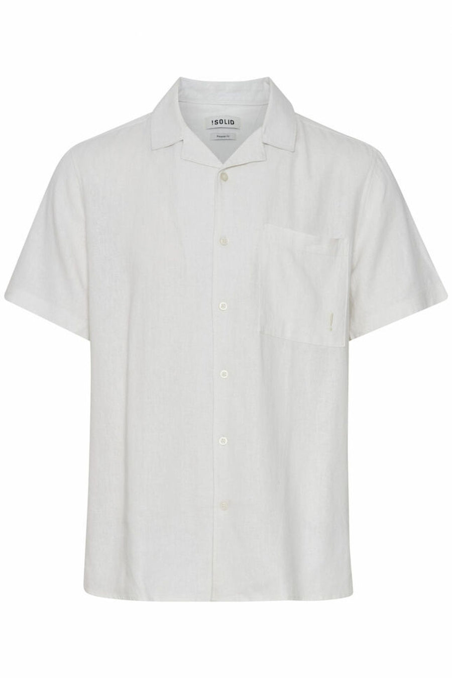 Solid Dallan Cuba Shirt White Linen Blend