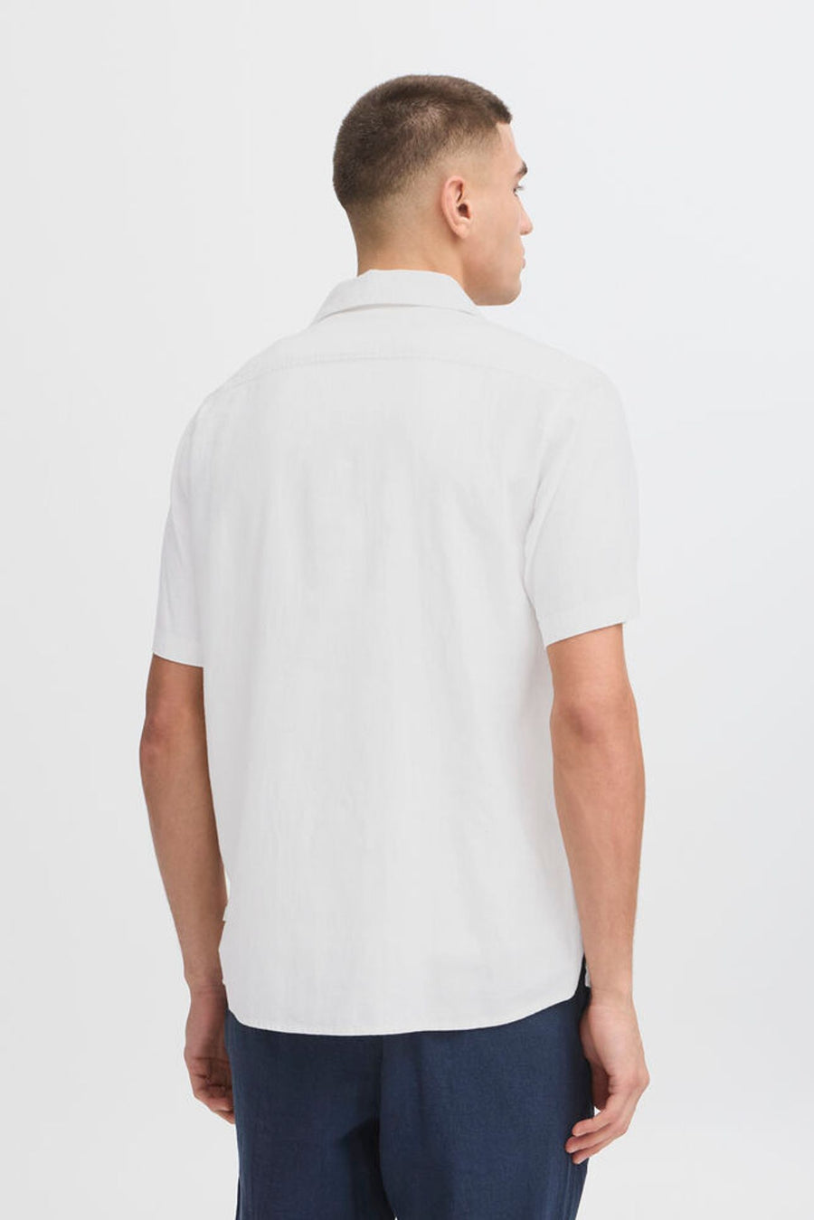 Solid Dallan Cuba Shirt White Linen Blend