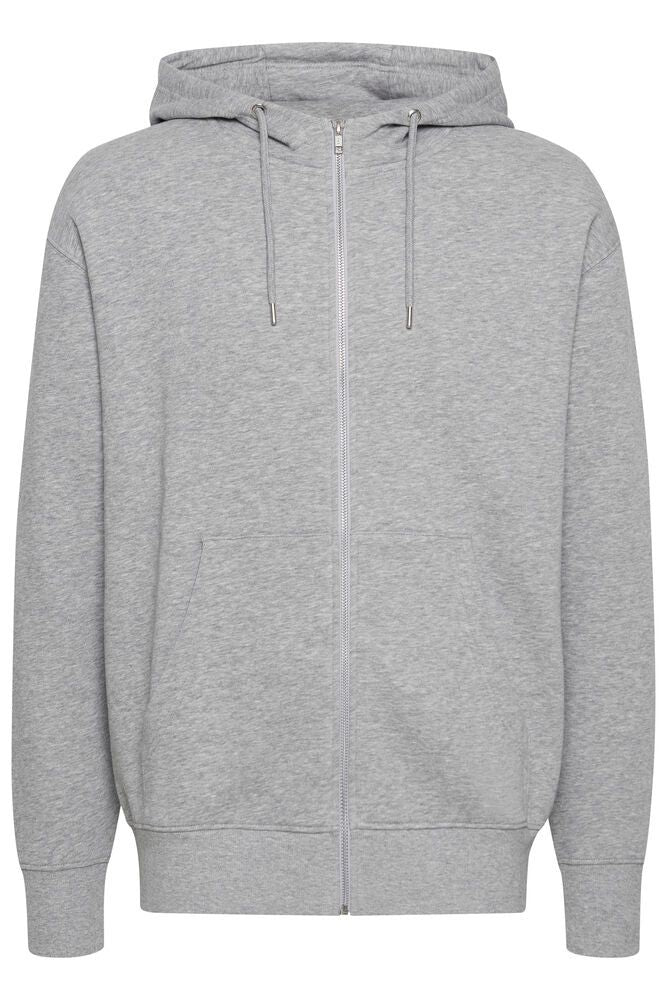 Solid Lenz Zipper Hoodie Grey Marl