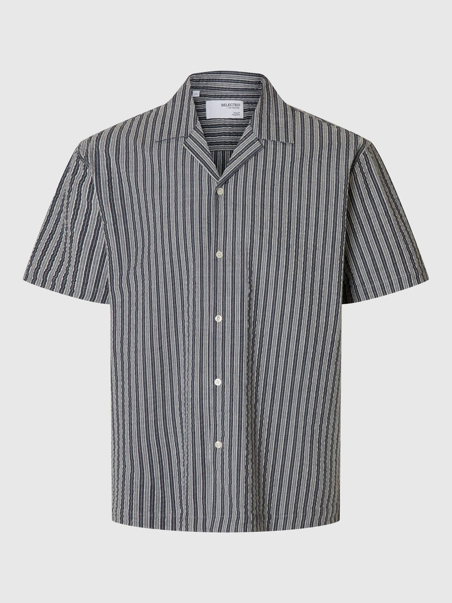Selected Homme Relaxed Ace Seersucker Shirt Sky Captain