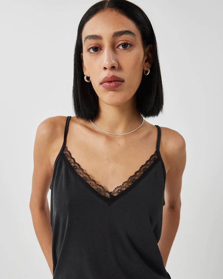 Minimum Sussie 2.0 V Neck Lace Top Adjustable Straps Black