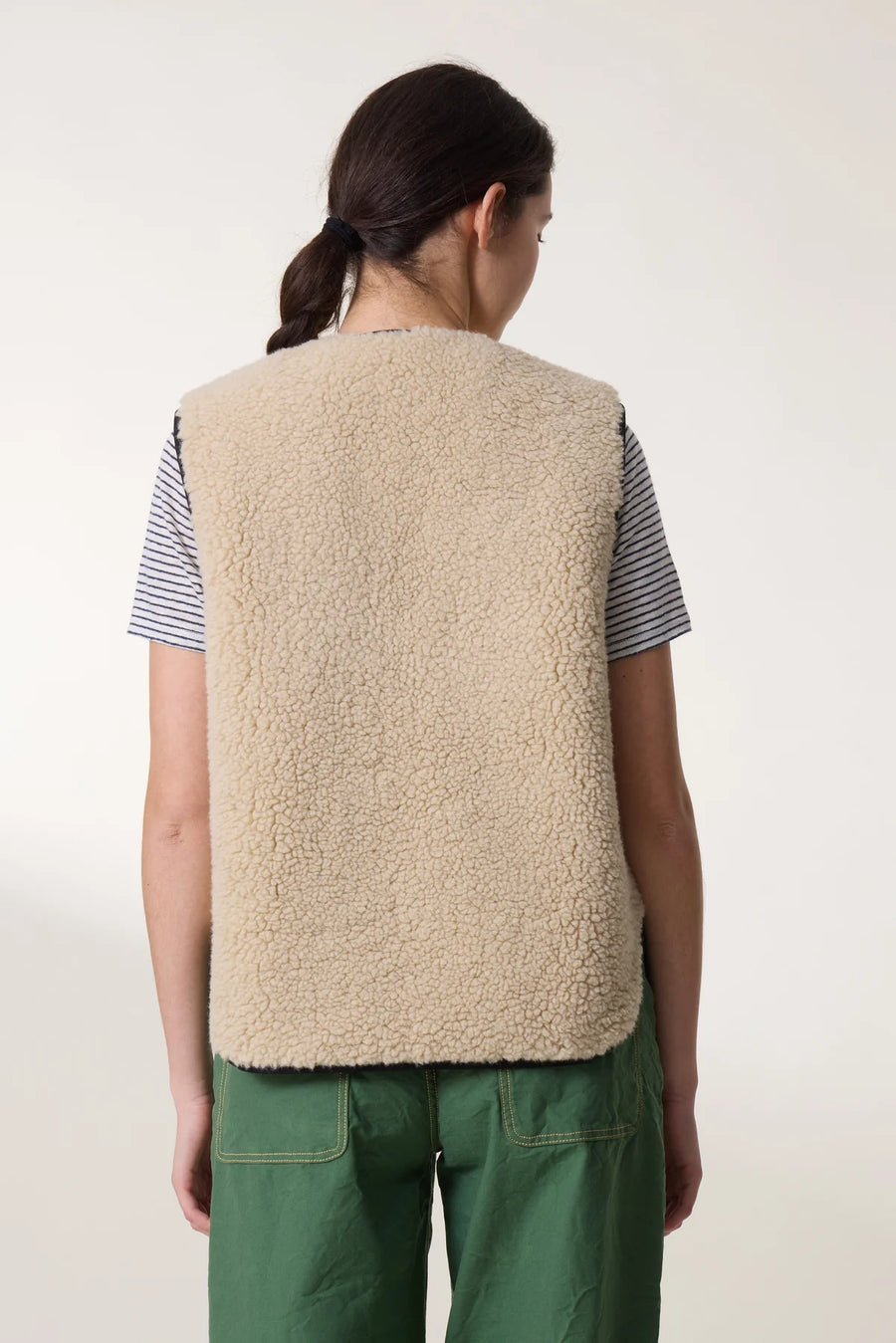 Leon & Harper Veli Mix Off White Reversible Gilet