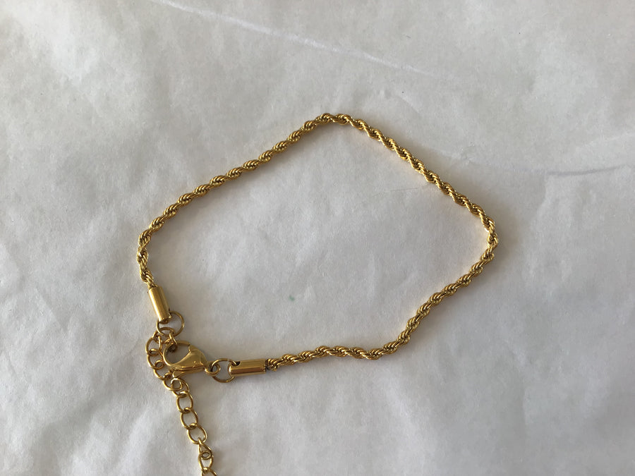 Gold Plated Twist Chain Bracelet