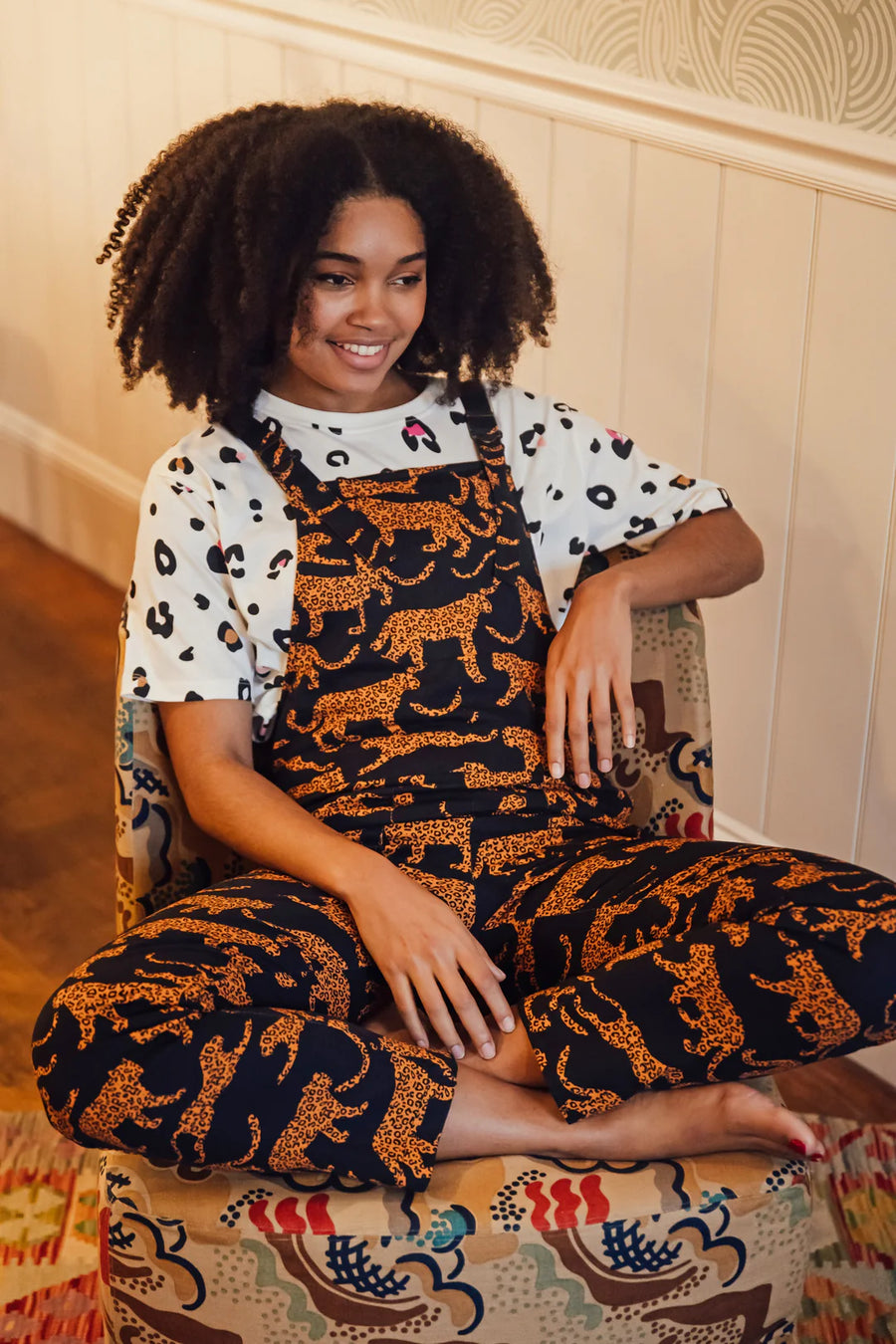 Sugarhill Beau Dungarees Large Leopards