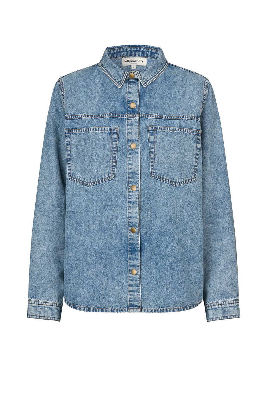 Lollys Laundry Meg Shirt Long Sleeve in Light Blue Denim