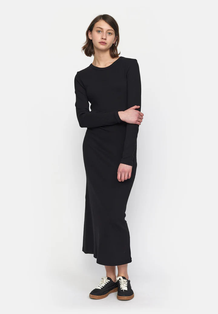 Esme Studios Blossom Long Sleeve Dress in Black GOTS