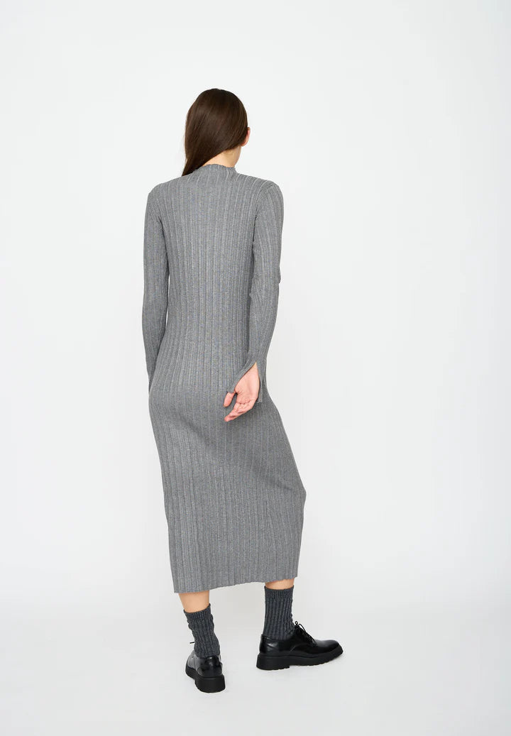 Esme Studios Medina Long Sleeve Knit Dress in Gray Melange