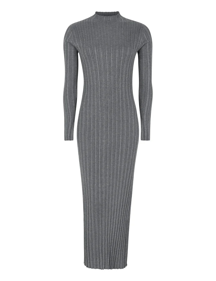 Esme Studios Medina Long Sleeve Knit Dress in Gray Melange