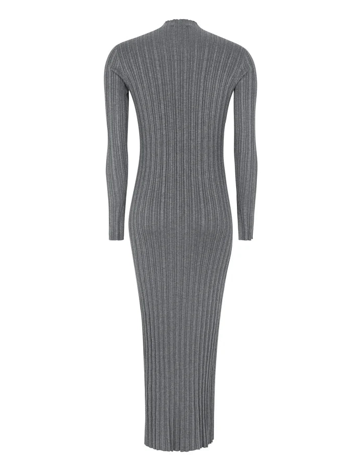 Esme Studios Medina Long Sleeve Knit Dress in Gray Melange