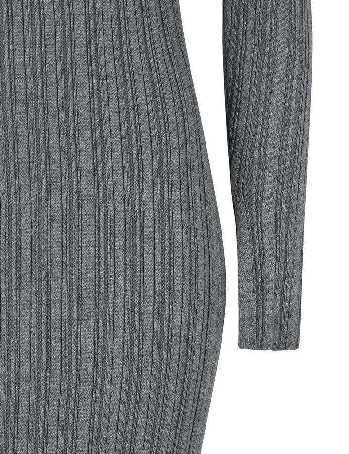 Esme Studios Medina Long Sleeve Knit Dress in Gray Melange