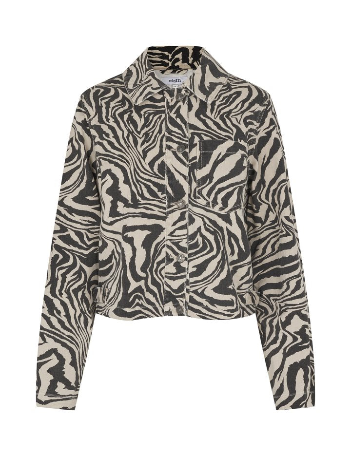 MbyM Cathalina Zebra Print Denim Jacket