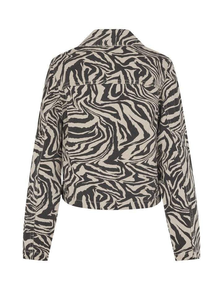 MbyM Cathalina Zebra Print Denim Jacket