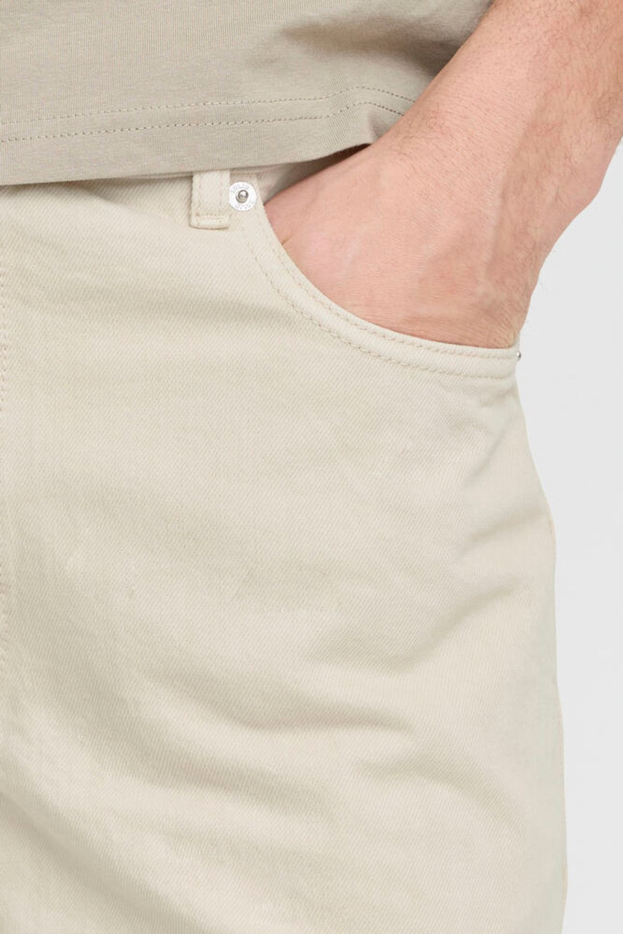 Solid Ryan Denim Shorts Oatmeal