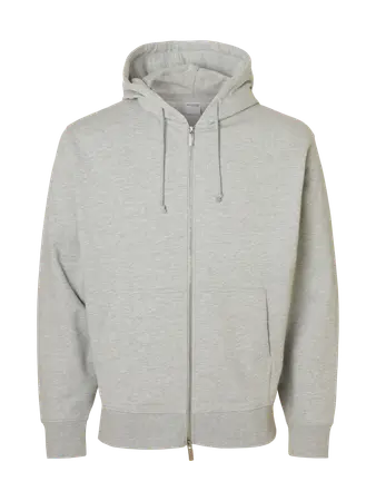 Selected Homme Relax Luke Zip Hoodie Grey