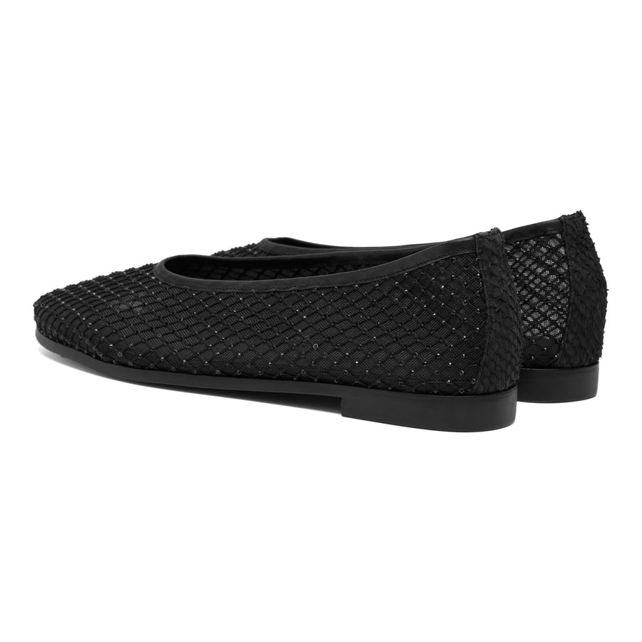 Woden Shoe The Bear Adeline Black Fishnet Ballerina