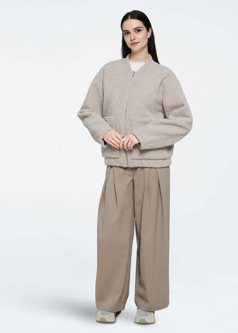 Moves Fran Bomber Silver Birch Taupe Beige