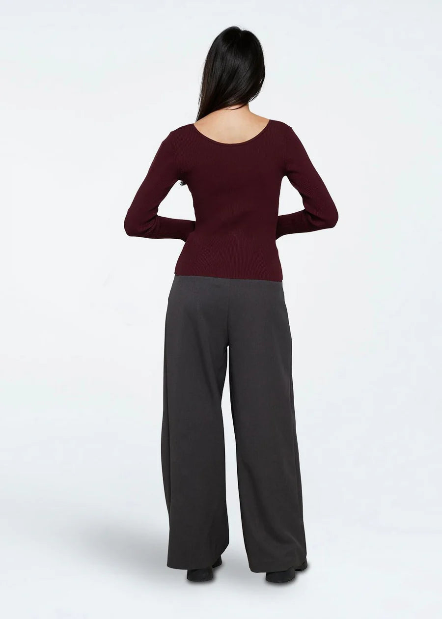 Moves Twusti Knitted Blouse in Sassafras Burgundy