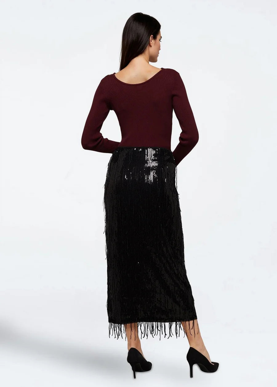 Moves Twusti Knitted Blouse in Sassafras Burgundy