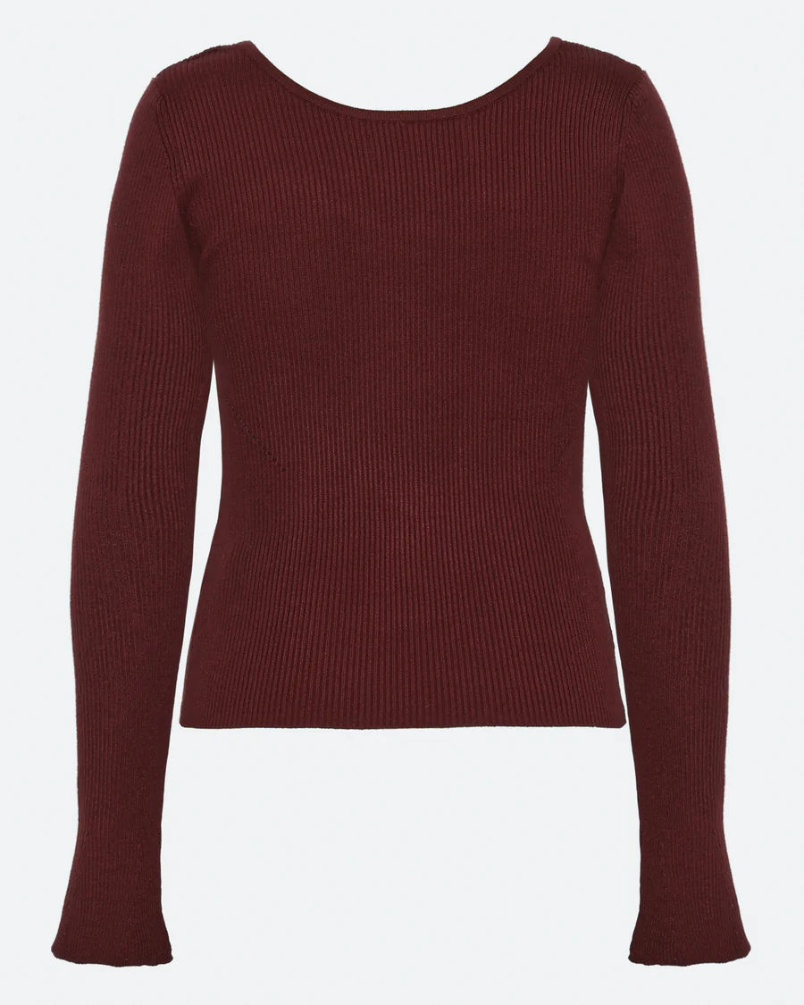Moves Twusti Knitted Blouse in Sassafras Burgundy