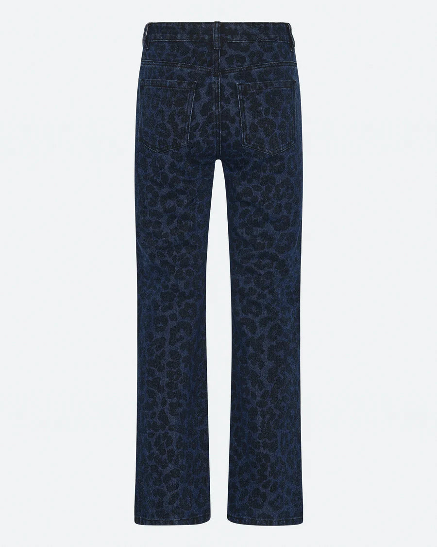 Moves Talia Jeans Trousers Leopard Print Dark Blue