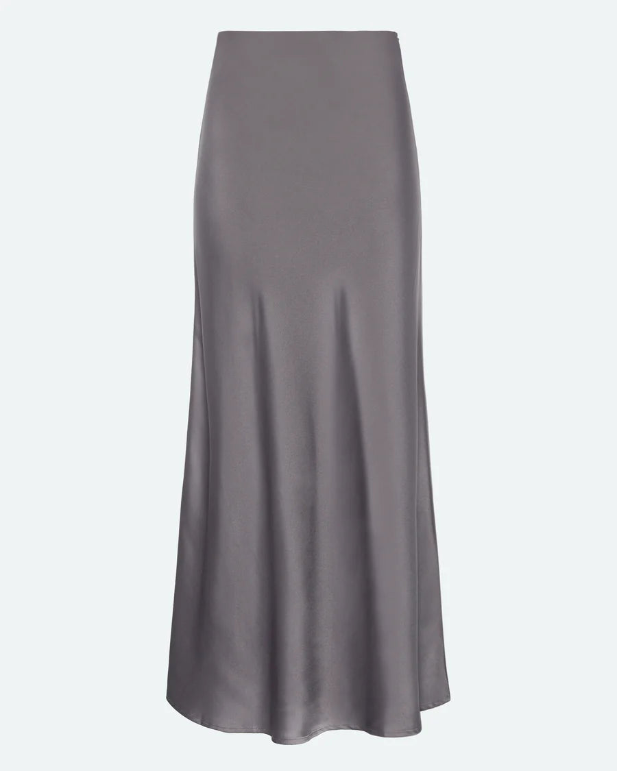 Moves Hebry Satin Skirt  in Castlerock Grey