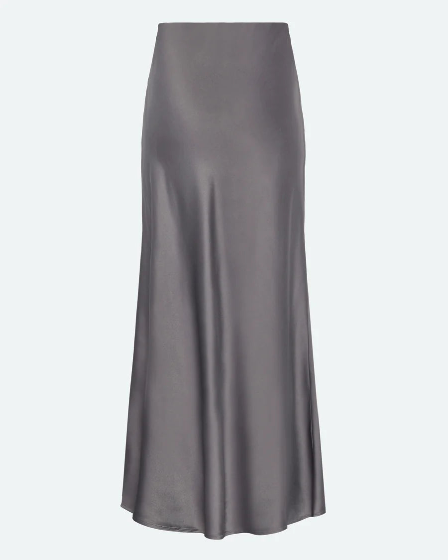 Moves Hebry Satin Skirt  in Castlerock Grey