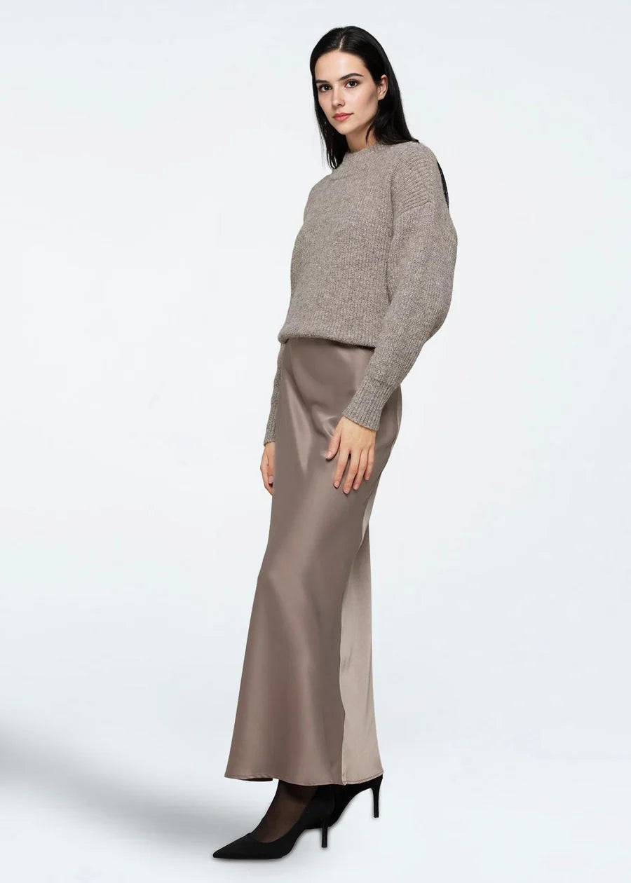 Moves Bine Jumper Knit in Fossil Taupe Beige