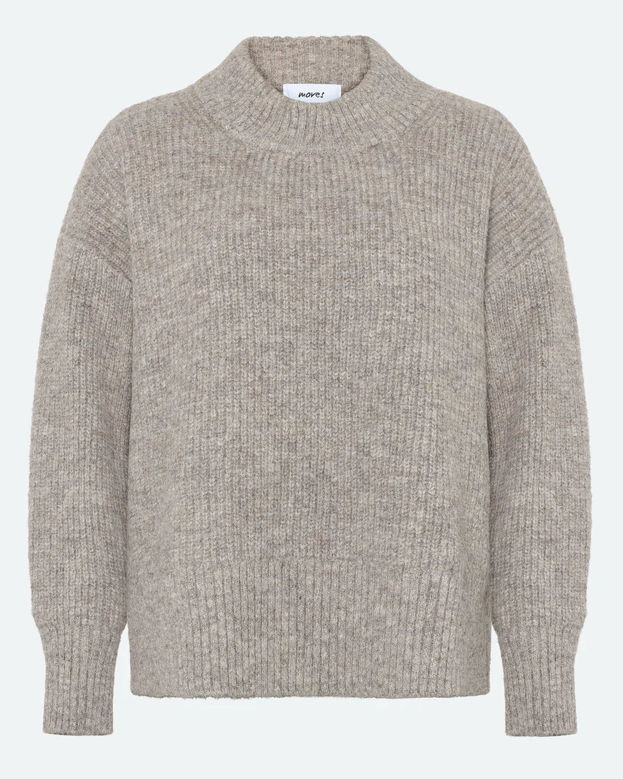 Moves Bine Jumper Knit in Fossil Taupe Beige