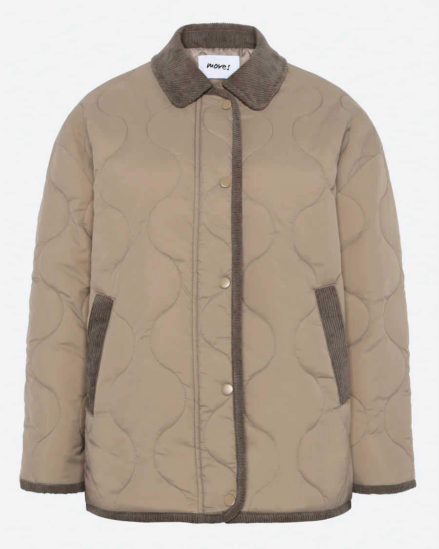 Moves Cemma Jacket Coat Quilted Fossil Beige Taupe