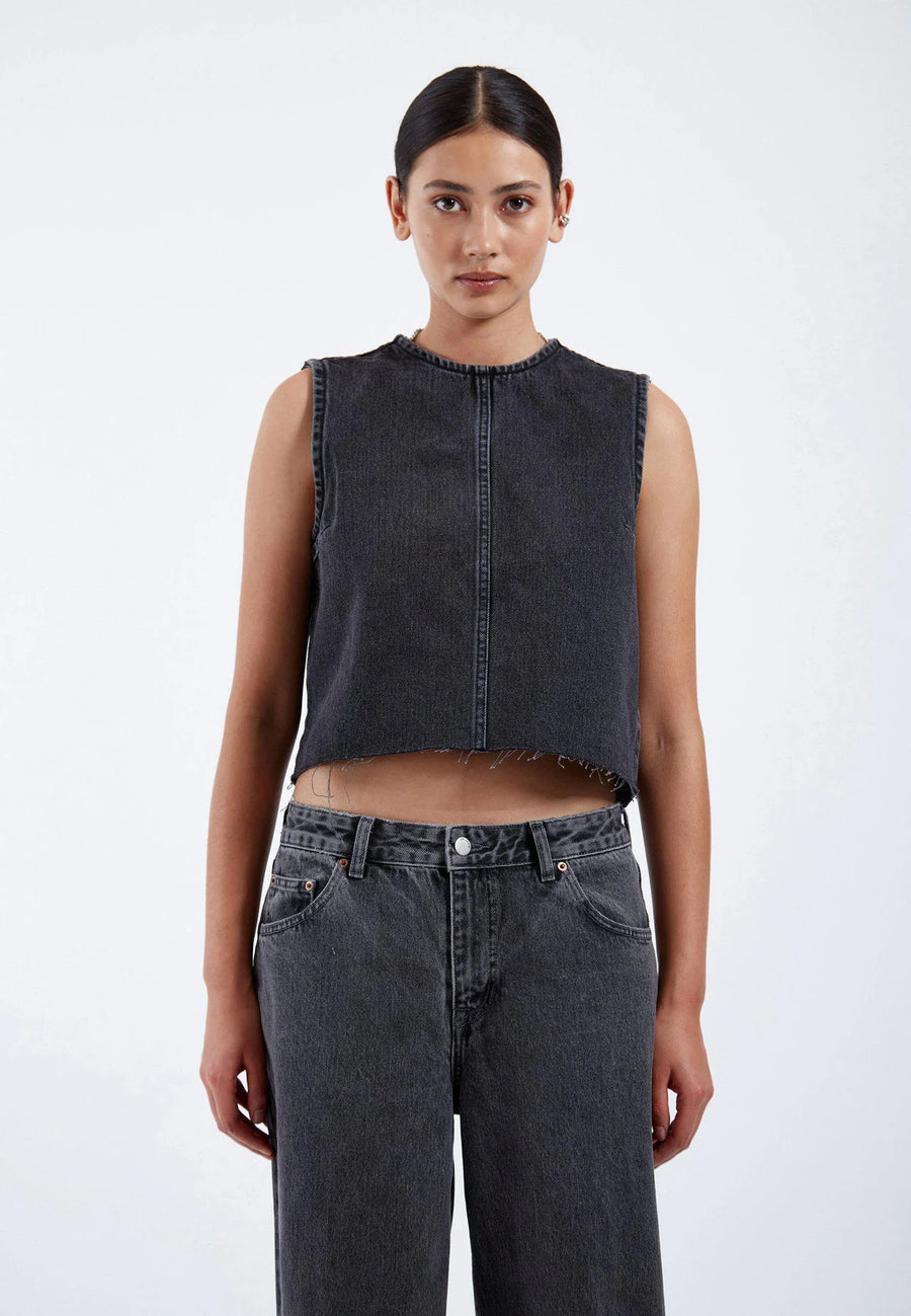 Dr Denim Erin Top Retro Black