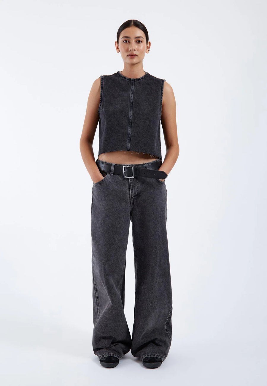 Dr Denim Erin Top Retro Black