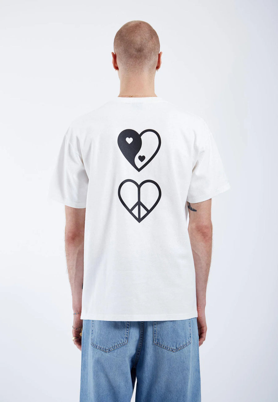 Dr Denim Trooper Tee Off White Heart Script