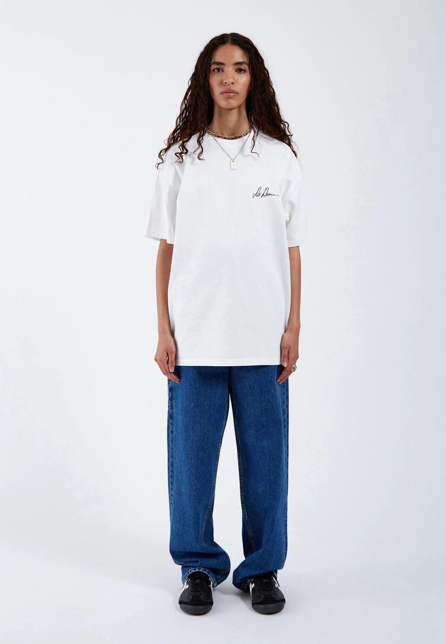 Dr Denim Trooper Tee Off White Heart Script