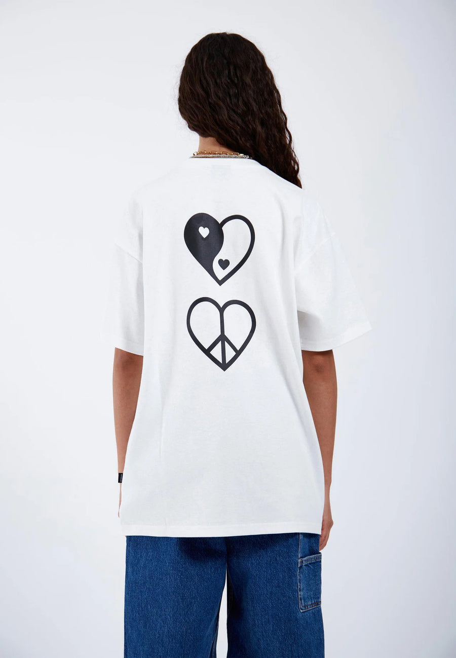 Dr Denim Trooper Tee Off White Heart Script