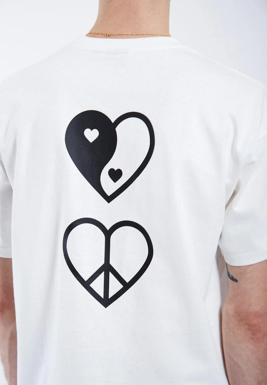 Dr Denim Trooper Tee Off White Heart Script