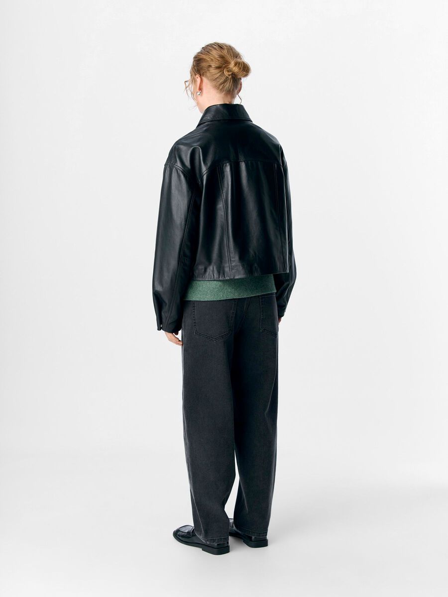 Object Mira Leather Jacket Black