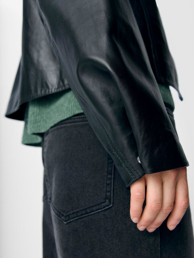 Object Mira Leather Jacket Black