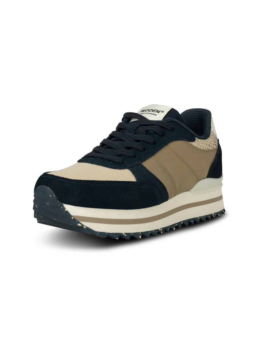 Woden Ronja Plateau Trainers-Navy Multi
