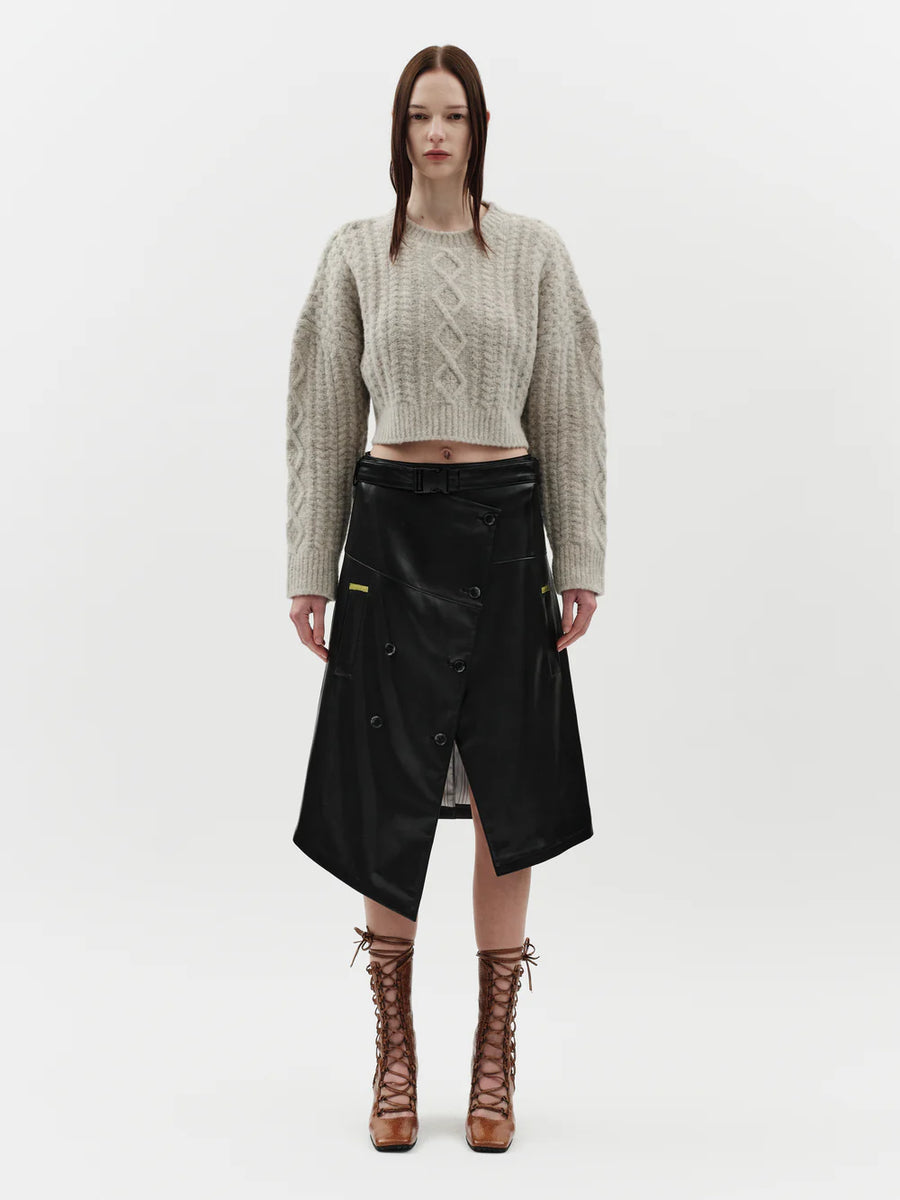 Jakke Trench Skirt Black Faux Leather