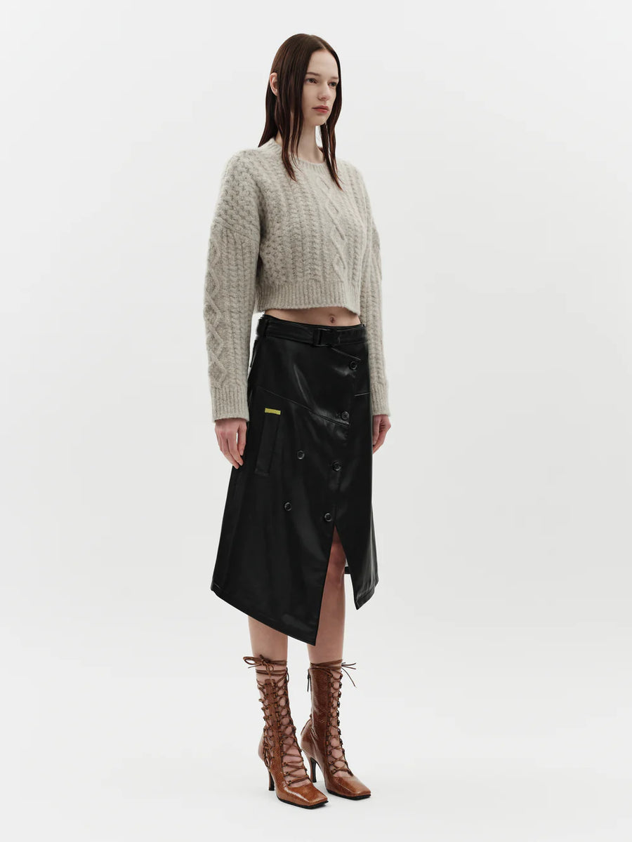 Jakke Trench Skirt Black Faux Leather