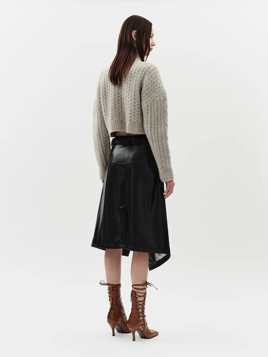 Jakke Trench Skirt Black Faux Leather