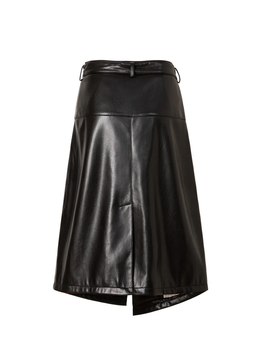 Jakke Trench Skirt Black Faux Leather