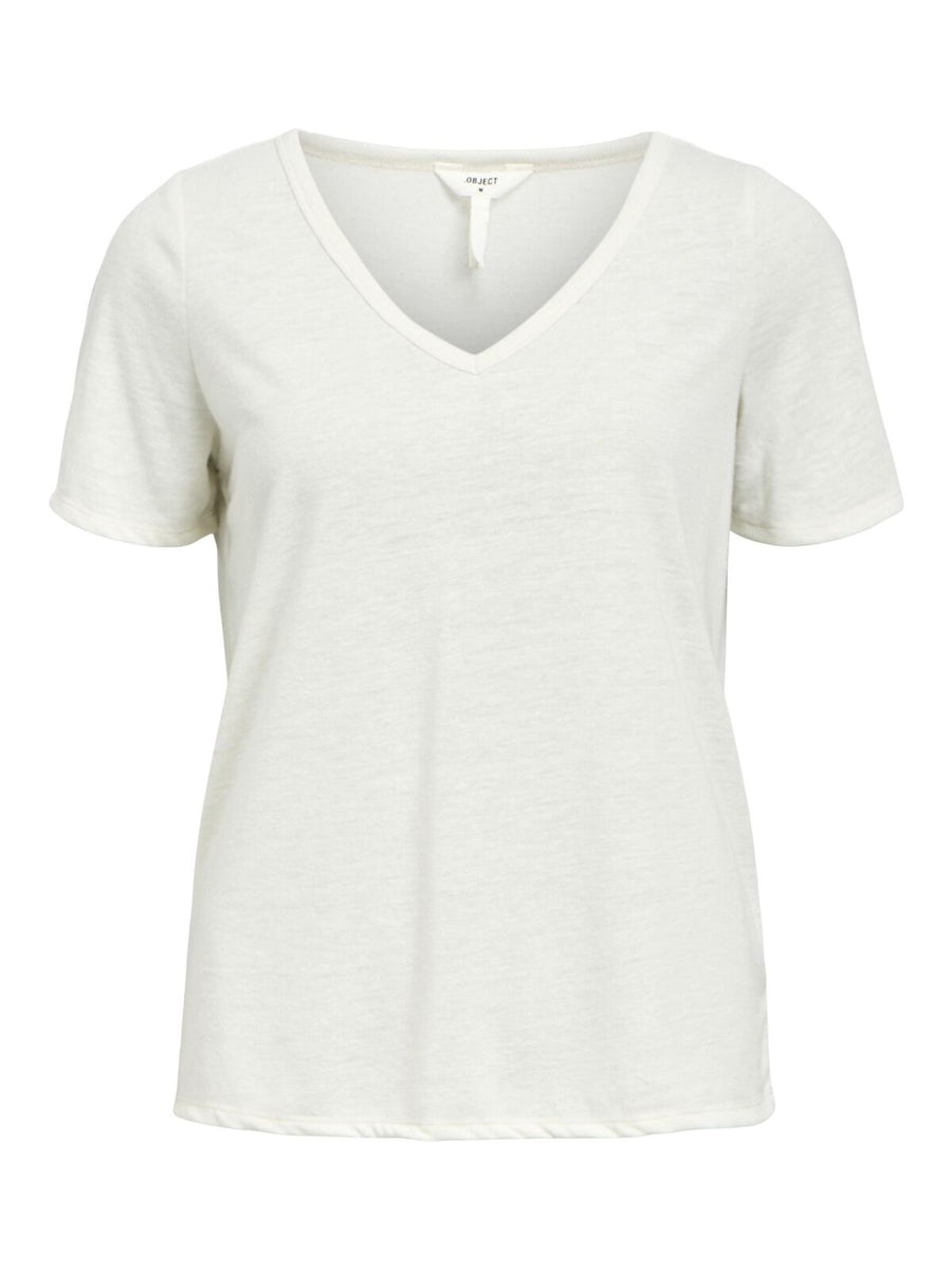 Object Thea Short Sleeve V Neck Top