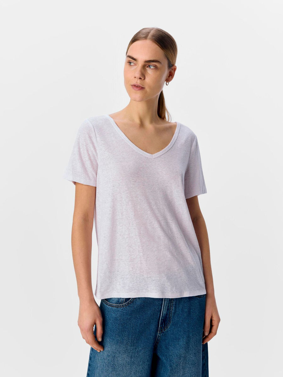 Object Thea Short Sleeve V Neck Top