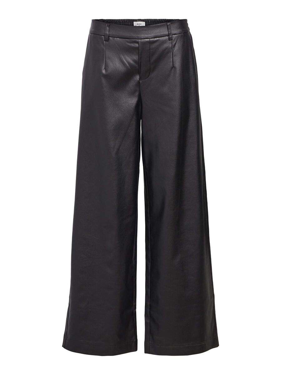 Object Melba Lisa Wide Coated Pant Black