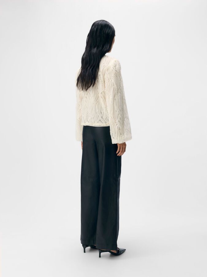 Object Melba Lisa Wide Coated Pant Black