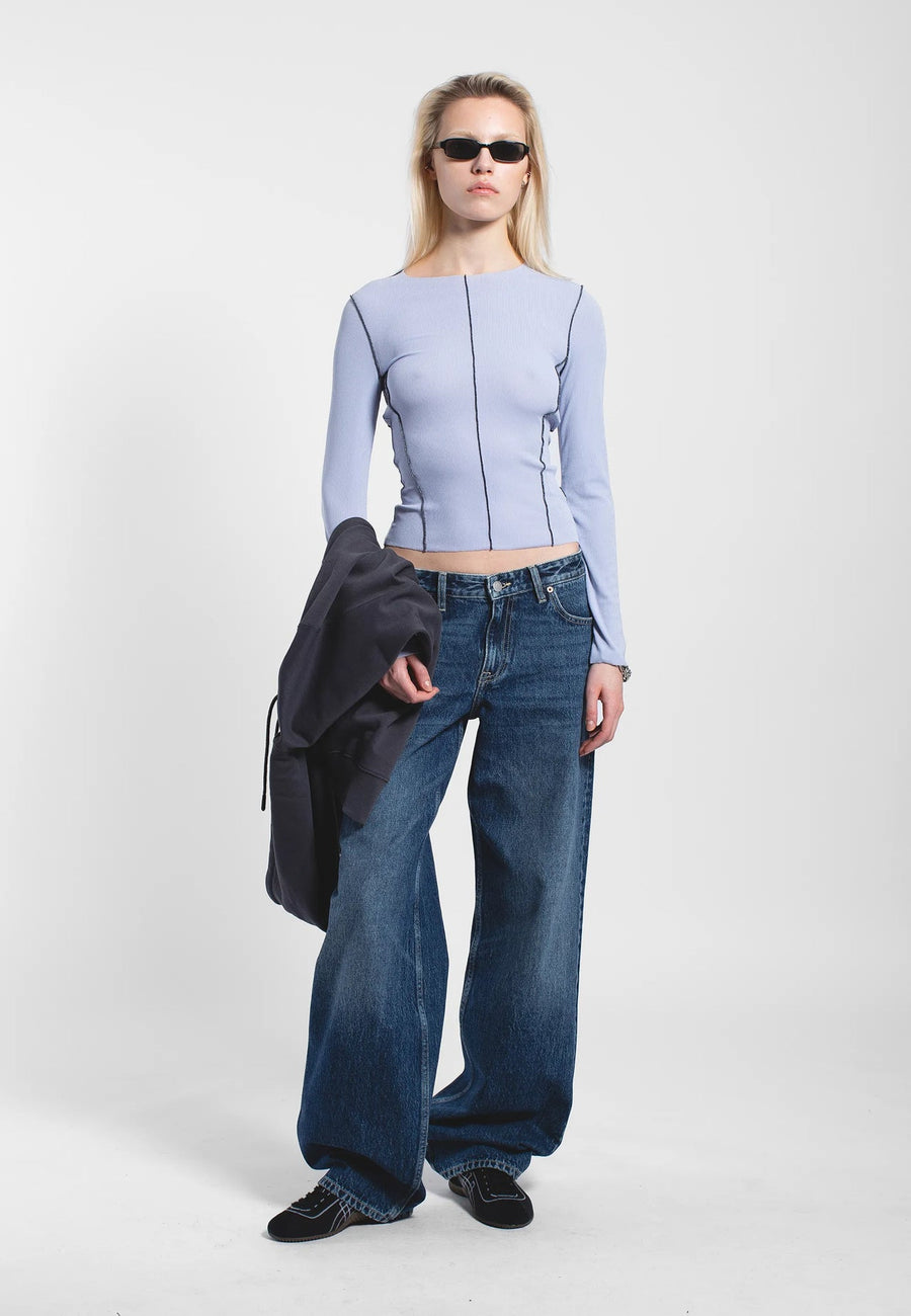 Dr Denim Nicola Top Zen Blue Contrast